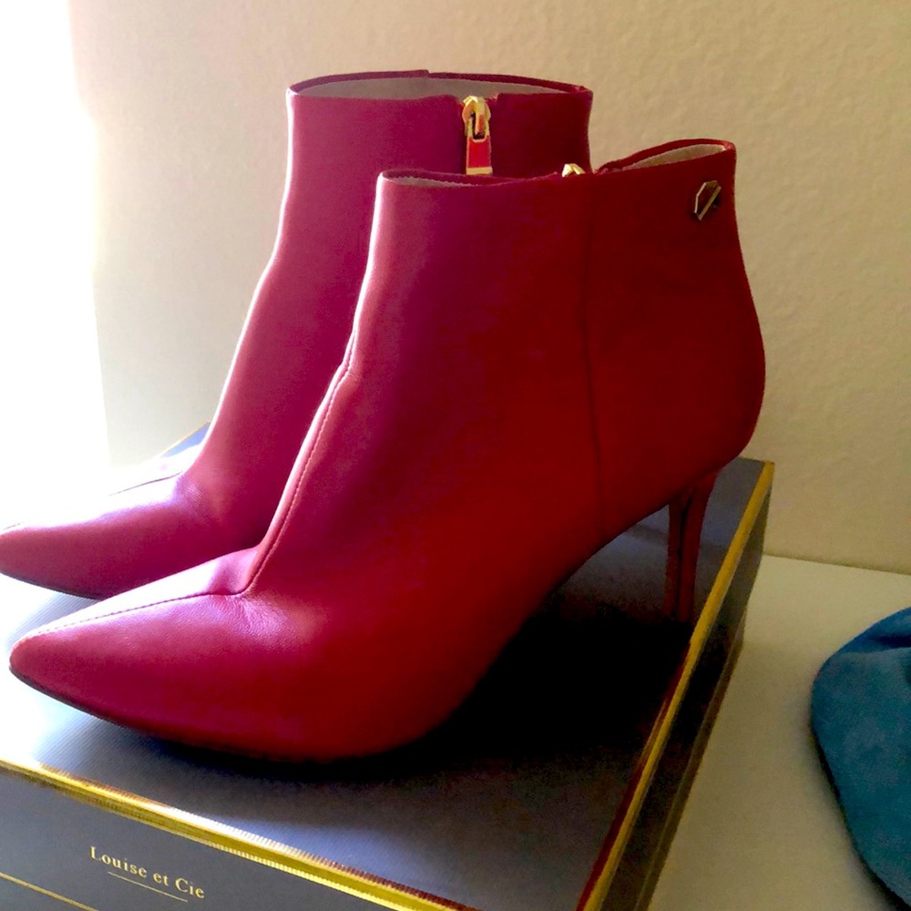 Bright red booties